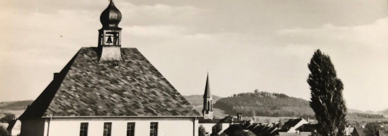 historisches Bild der Friedenskirche (s/w) als Headerdatei