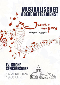 Bild zum Abendgebet mit dem Kemnather Gospelchor „Just for Joy“ in der Speichersdorfer Christuskirche