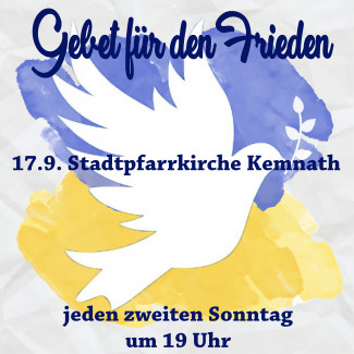 ökumenisches Friedensgebet mit Termin Mitte September 2023 als Plakat