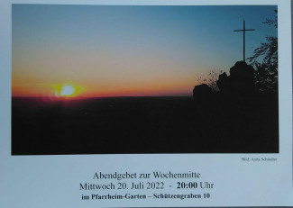 Plakat für das ökumenische Abendgebet am 20.7.2022