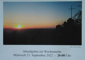 Plakat für das ökumenische Abendgebet am 21.9.2022