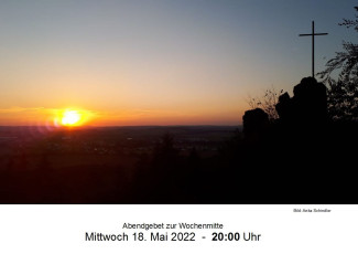 Plakat für das ökumenische Abendgebet am 18.05.2022