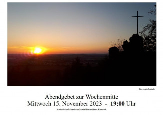 Plakat für das ökumenisches Abendgebet am 15.11.2023