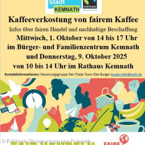 Plakat zu Kaffeeverkostungen im Mittendrin und im Rathaus (04.+09.10.2025)