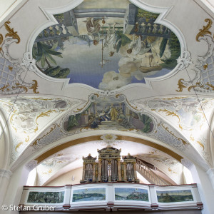 Blick zur Decke der Simultankirche St. Vitus (Veit) in Illschwang